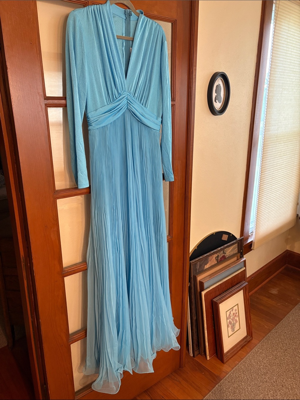 Vintage Miss Elliette of California Sky Blue Pleated Dress